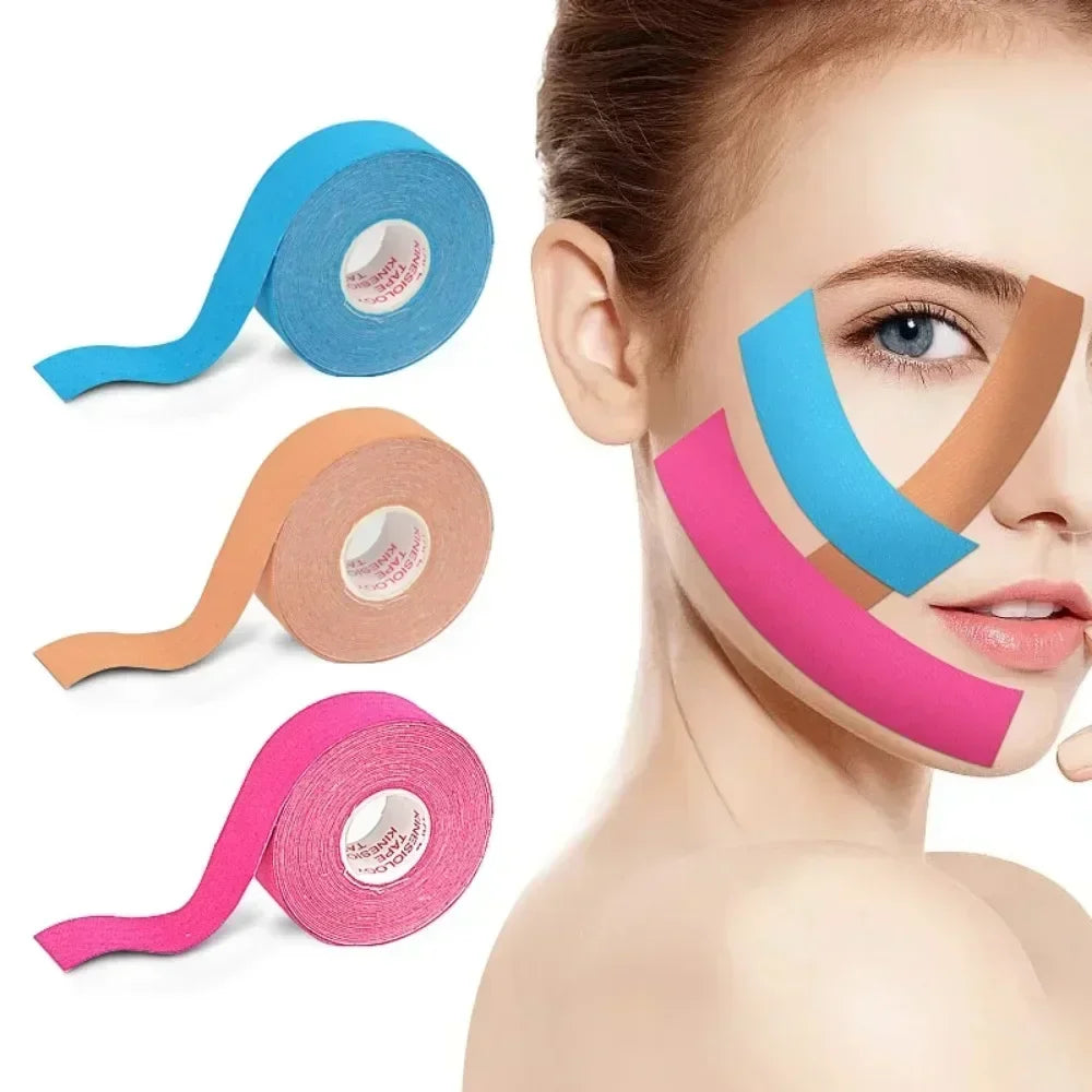 Revitalize Your Look with 2.5CM*5M Kinesiology Tape - Achieve a Youthful V-Line and Smooth Wrinkles Effortlessly!