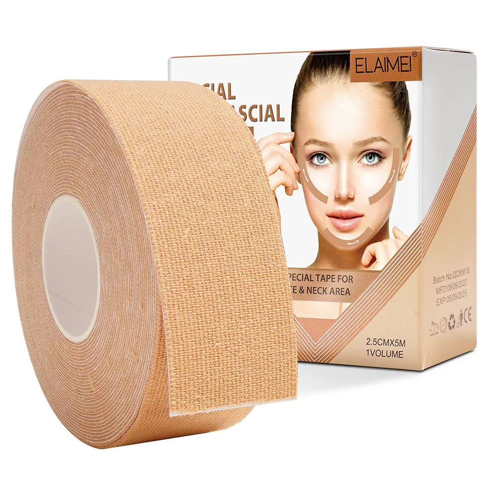 Revitalize Your Look with 2.5CM*5M Kinesiology Tape - Achieve a Youthful V-Line and Smooth Wrinkles Effortlessly!