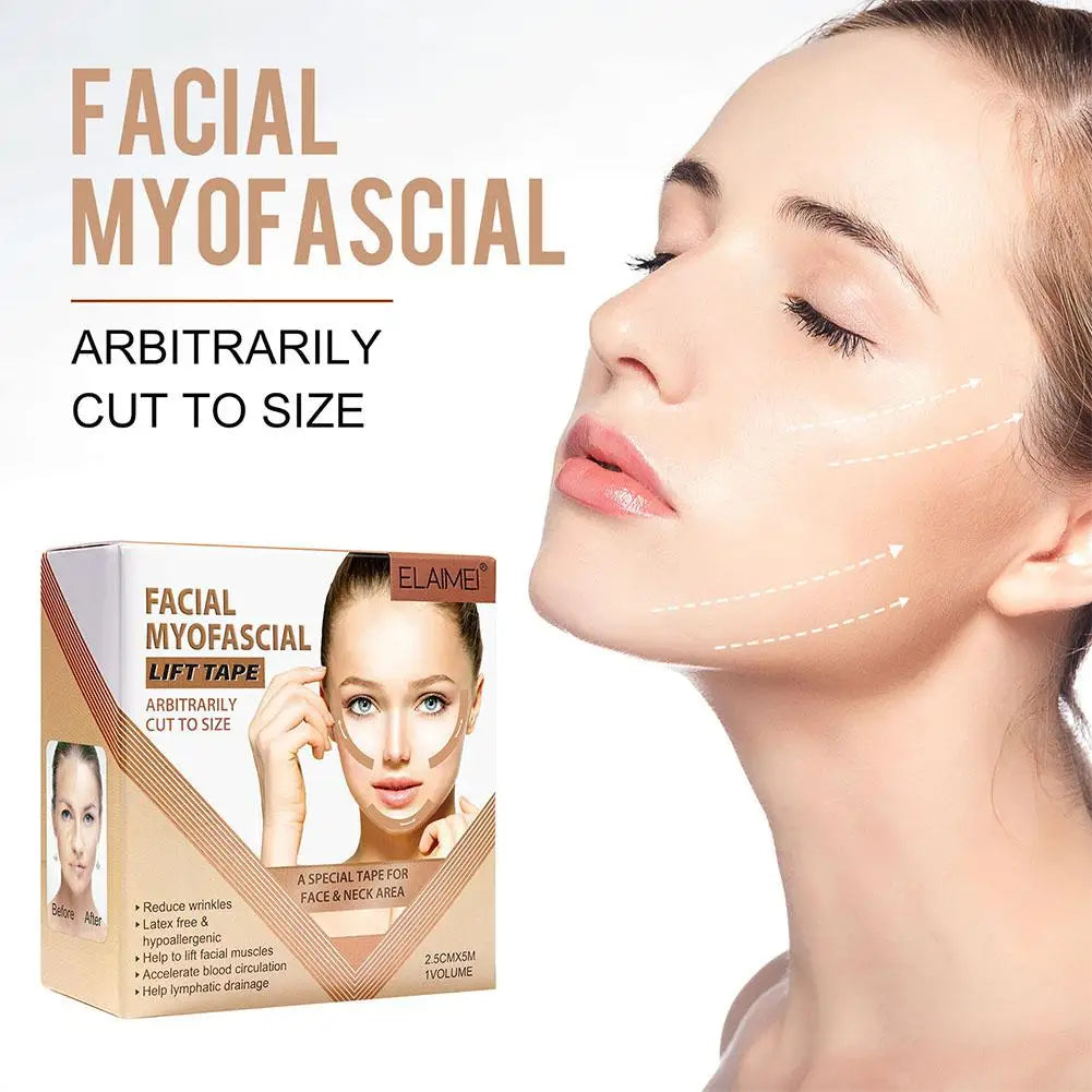 Revitalize Your Look with 2.5CM*5M Kinesiology Tape - Achieve a Youthful V-Line and Smooth Wrinkles Effortlessly!