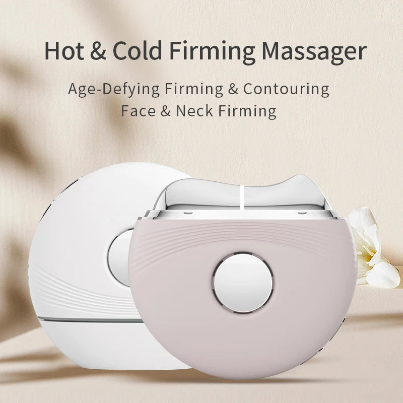Revitalize Your Skin with the Round Electric Gua Sha Massager – EMS Microcurrent Hot & Cold Therapy for Neck, Face & Body!